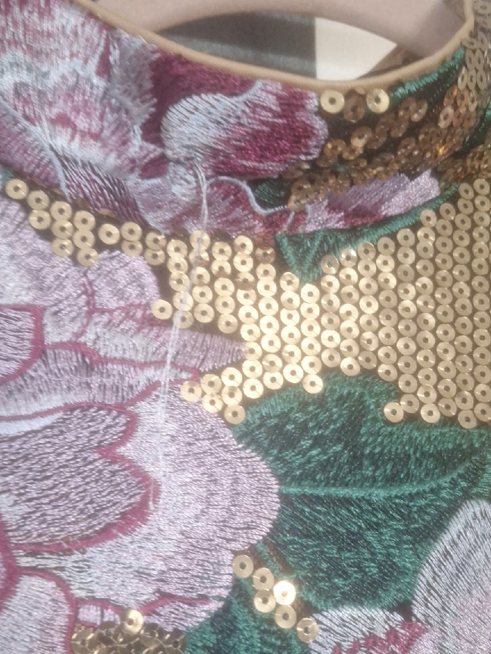 FLORAL BABY SEQUIN MINI DRESS - XL - Picture 7 of 7